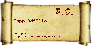 Papp Dália névjegykártya
